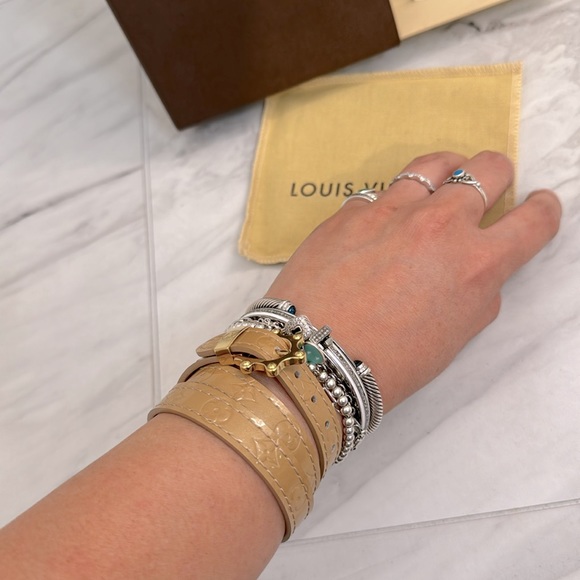LOUIS VUITTON VERNIS Brasserie Triple Tour Bracelet  Beige - Picture 8 of 14